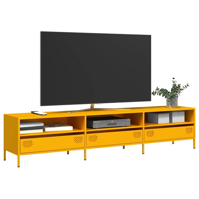 Mobile TV Giallo Senape 202x39x43,5cm Acciaio Laminato a Freddo 851349