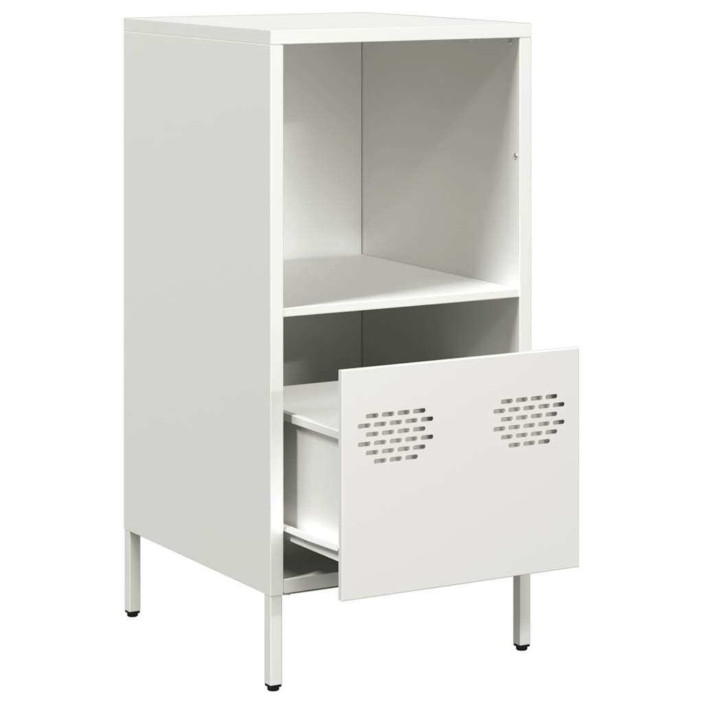 Credenza Bianca 35x39x73,5 cm in Acciaio Laminato a Freddo 851357