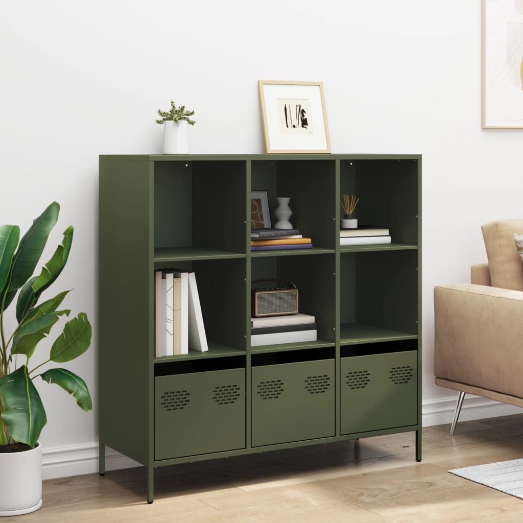 Credenza Verde Oliva 101,5x39x103,5 cm in Acciaio 851392