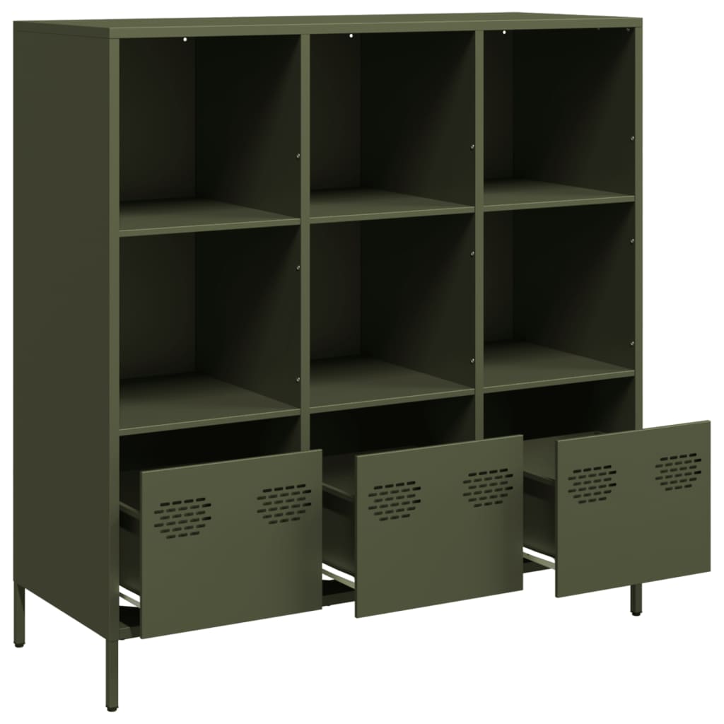 Credenza Verde Oliva 101,5x39x103,5 cm in Acciaio 851392