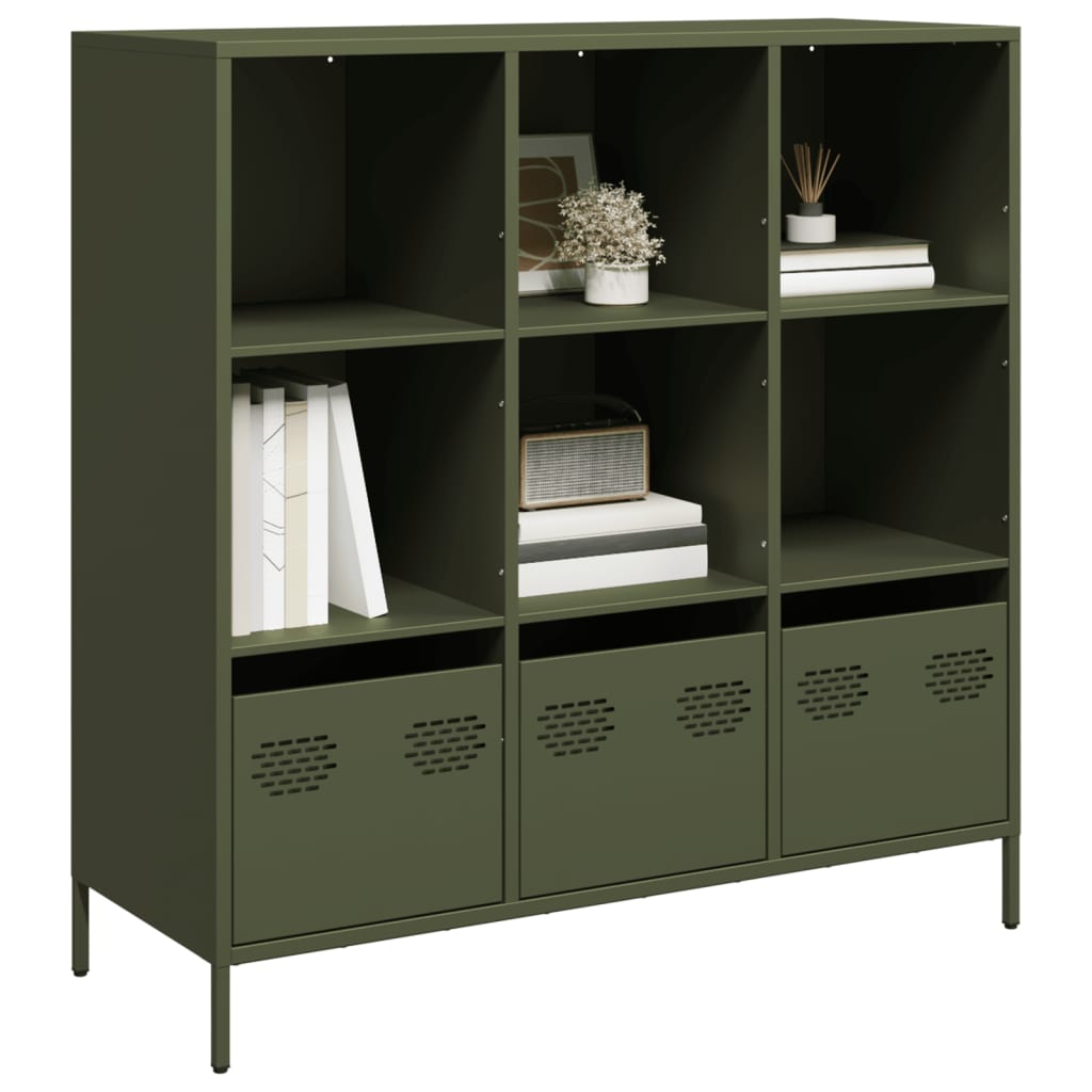 Credenza Verde Oliva 101,5x39x103,5 cm in Acciaio 851392