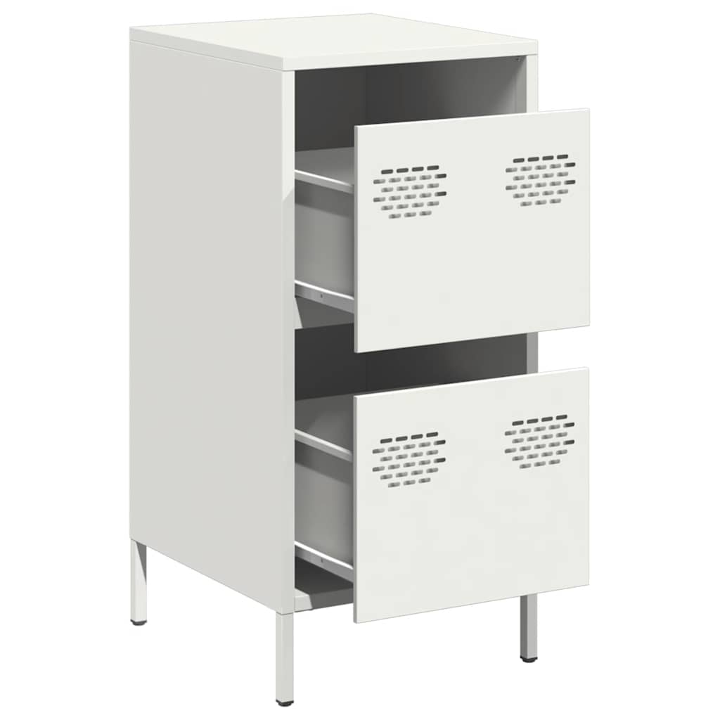 Credenza Bianca 35x39x73,5 cm in Acciaio Laminato a Freddo 851399