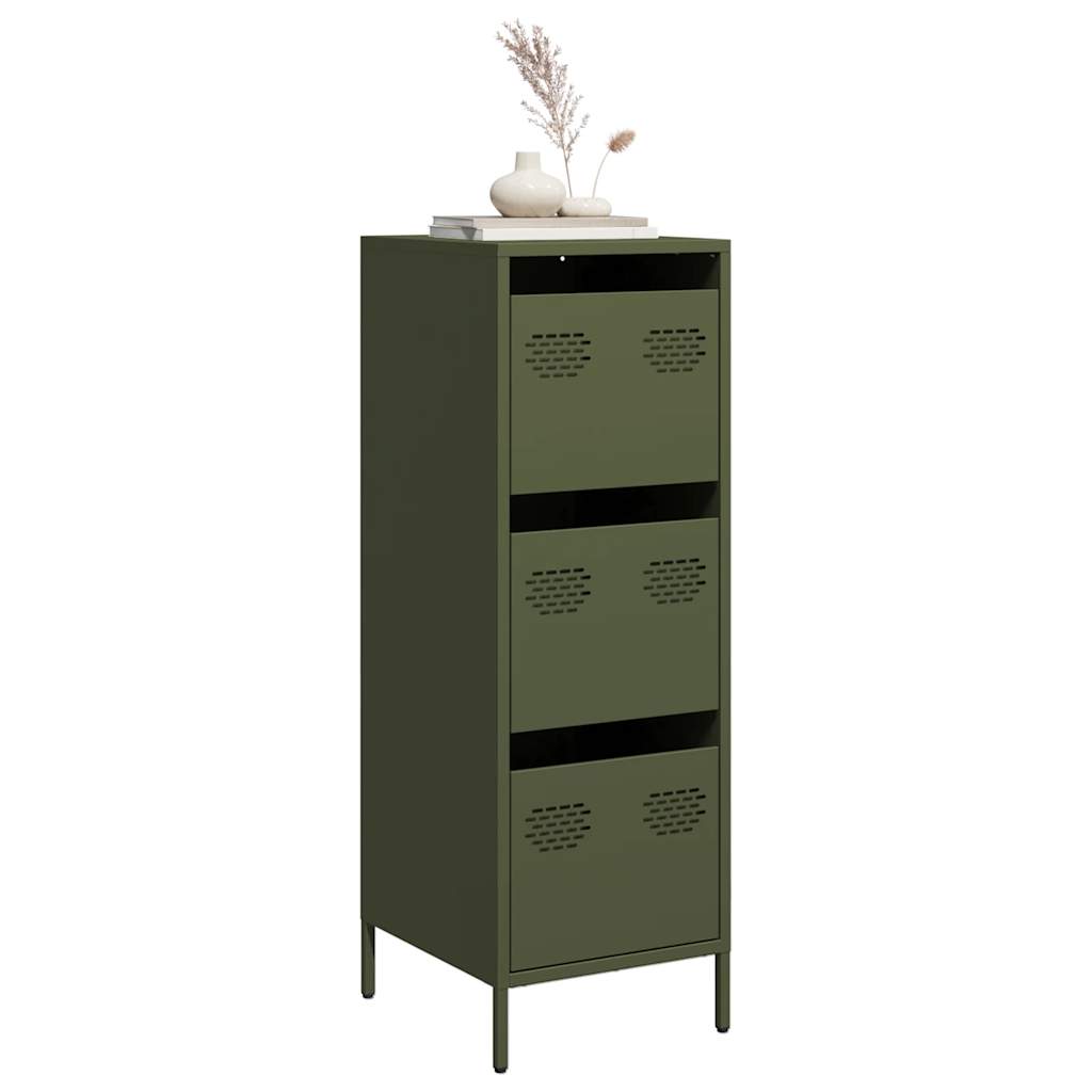 Credenza Verde Oliva 39x35x103,5 cm in Acciaio 851404