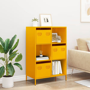 Credenza Giallo Senape 68x39x103,5 cm in Acciaio 851409