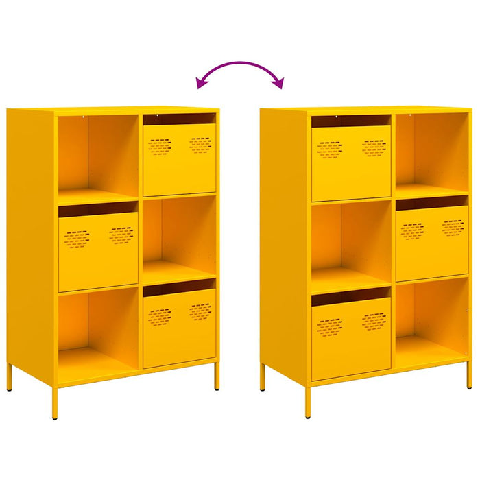 Credenza Giallo Senape 68x39x103,5 cm in Acciaio 851409