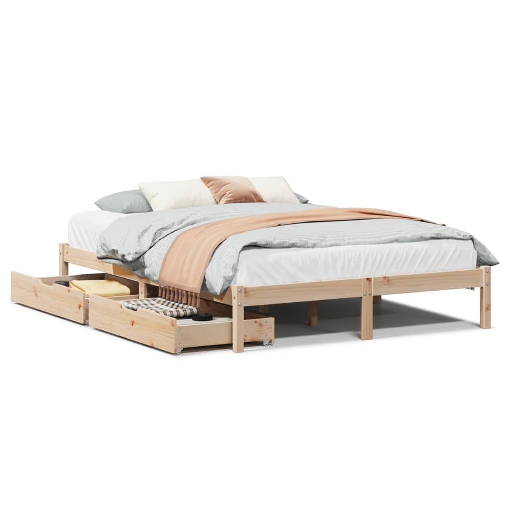 Letto senza Materasso 120x190 cm in Legno Massello di Pino 3301424