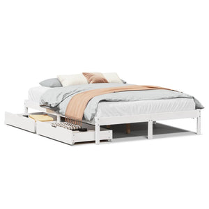 Letto senza Materasso Bianco 140x190 cm Legno Massello di Pino 3301429