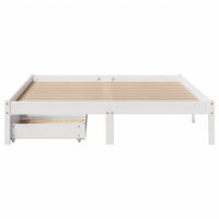 Letto senza Materasso Bianco 140x190 cm Legno Massello di Pino 3301429