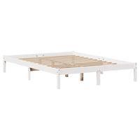 Letto senza Materasso Bianco 140x190 cm Legno Massello di Pino 3301429