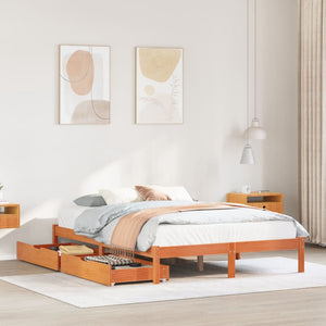 Letto senza Materasso Marrone Cera 120x190 cm in Legno di Pino 3301448