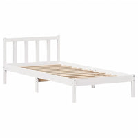 Letto senza Materasso Bianco 90x190 cm in Legno Massello Pino 3301462