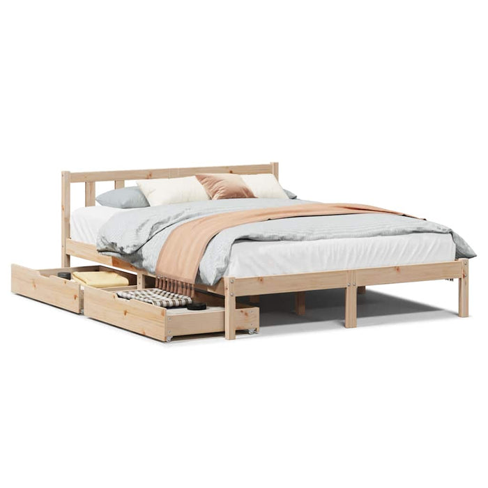 Letto senza Materasso 120x190 cm in Legno Massello di Pino 3301463