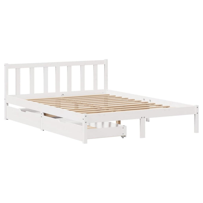 Letto senza Materasso Bianco 120x190 cm Legno Massello di Pino 3301464