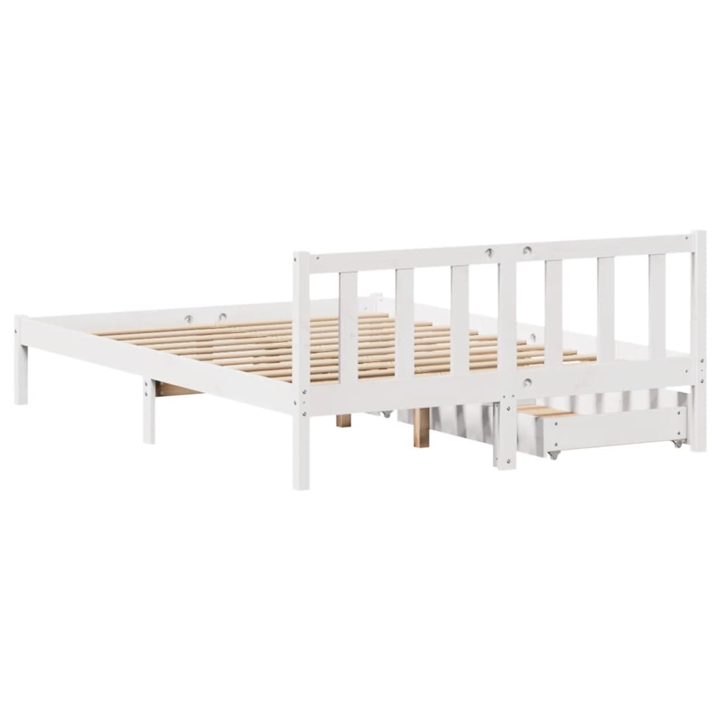 Letto senza Materasso Bianco 120x190 cm Legno Massello di Pino 3301464