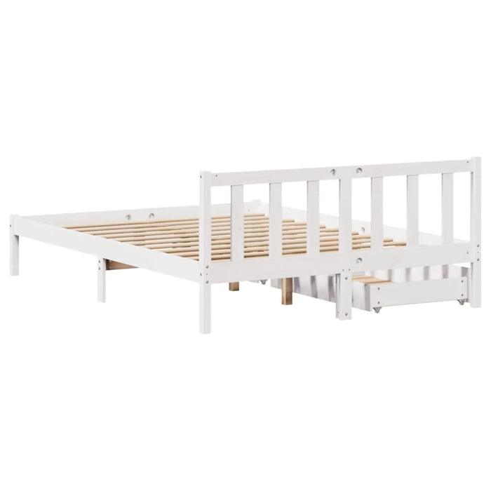 Letto senza Materasso Bianco 120x190 cm Legno Massello di Pino 3301464