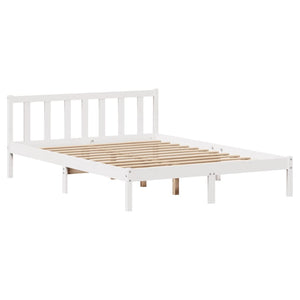 Letto senza Materasso Bianco 120x190 cm Legno Massello di Pino 3301464