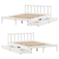 Letto senza Materasso Bianco 120x190 cm Legno Massello di Pino 3301464