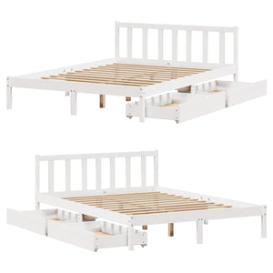 Letto senza Materasso Bianco 120x190 cm Legno Massello di Pino 3301464