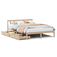 Letto senza Materasso 140x190 cm in Legno Massello di Pino 3301467