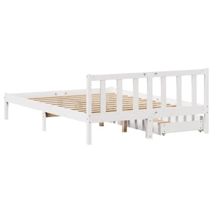 Letto senza Materasso Bianco 140x190 cm Legno Massello di Pino 3301468