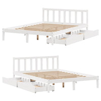 Letto senza Materasso Bianco 140x190 cm Legno Massello di Pino 3301468