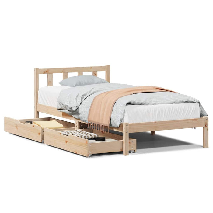 Letto senza Materasso 90x200 cm in Legno Massello di Pino 3301469