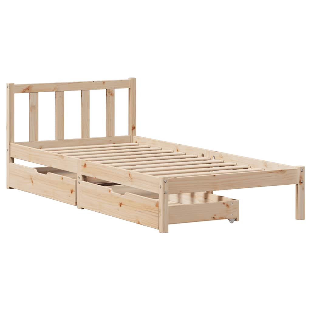 Letto senza Materasso 90x200 cm in Legno Massello di Pino 3301469