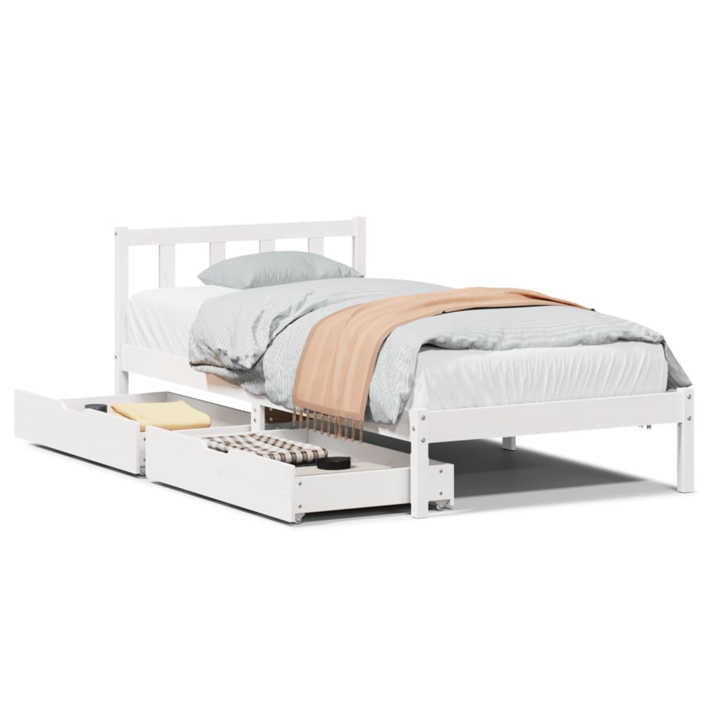 Letto senza Materasso Bianco 90x200 cm Legno Massello di Pino 3301470