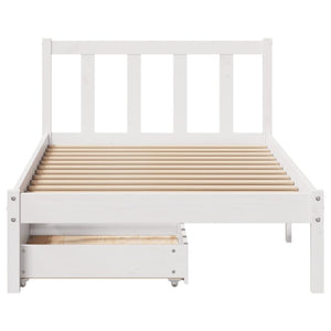 Letto senza Materasso Bianco 90x200 cm Legno Massello di Pino 3301470