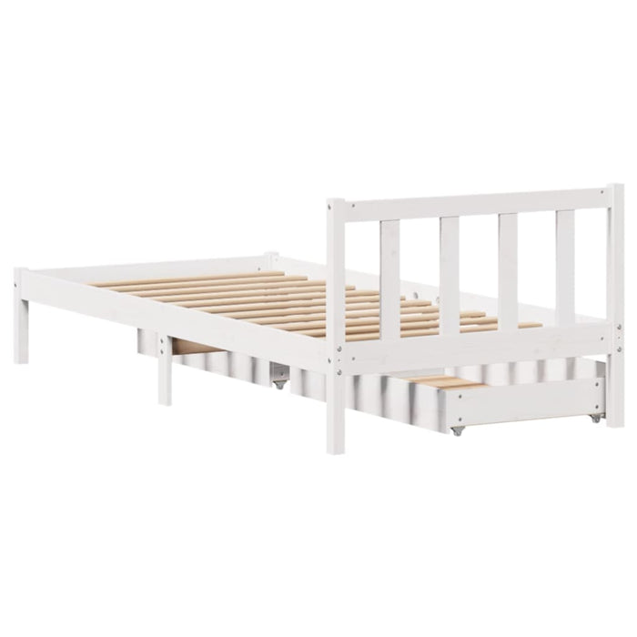 Letto senza Materasso Bianco 90x200 cm Legno Massello di Pino 3301470