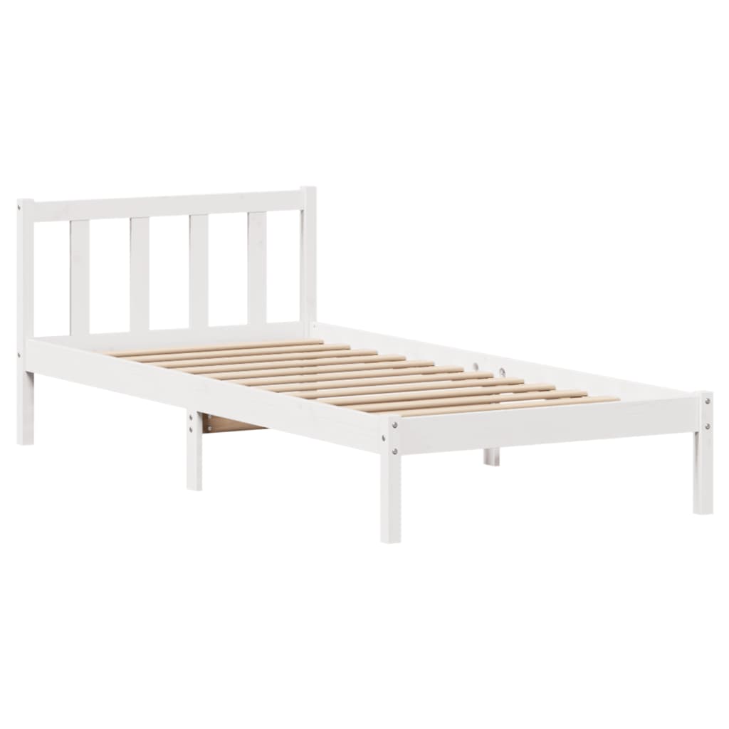 Letto senza Materasso Bianco 90x200 cm Legno Massello di Pino 3301470