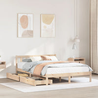 Letto senza Materasso 140x200 cm in Legno Massello di Pino 3301475