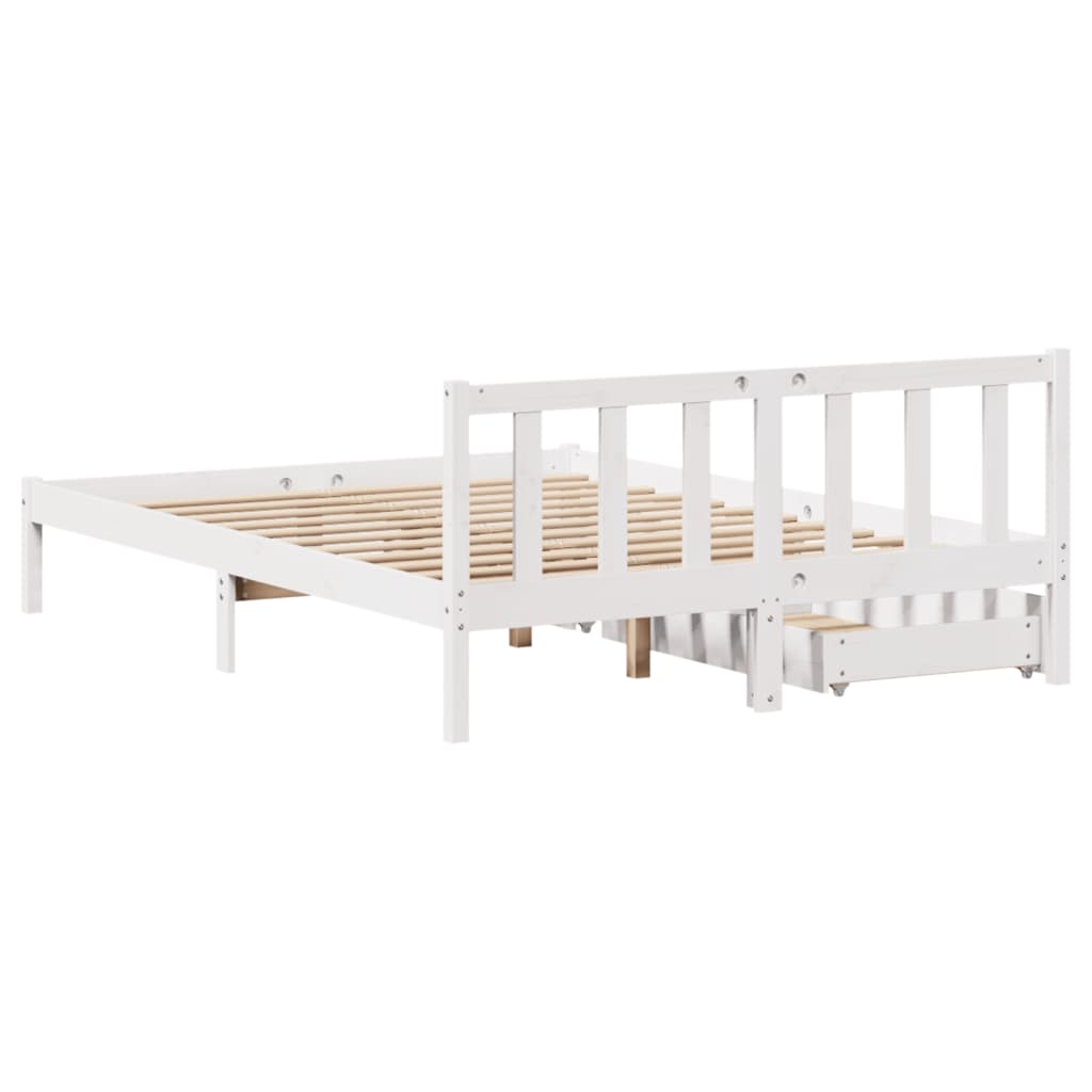 Letto senza Materasso Bianco 160x200 cm Legno Massello di Pino 3301480