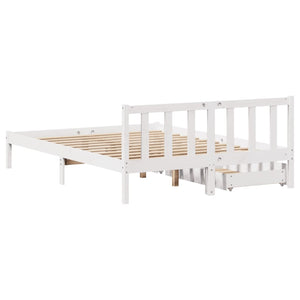 Letto senza Materasso Bianco 160x200 cm Legno Massello di Pino 3301480