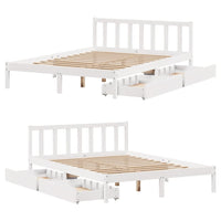 Letto senza Materasso Bianco 160x200 cm Legno Massello di Pino 3301480