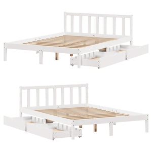 Letto senza Materasso Bianco 160x200 cm Legno Massello di Pino 3301480