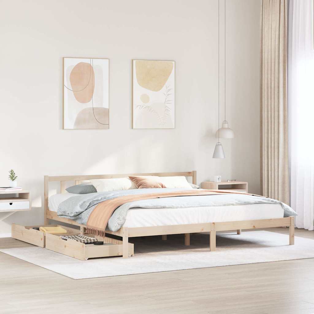 Letto senza Materasso 180x200 cm in Legno Massello di Pino 3301481