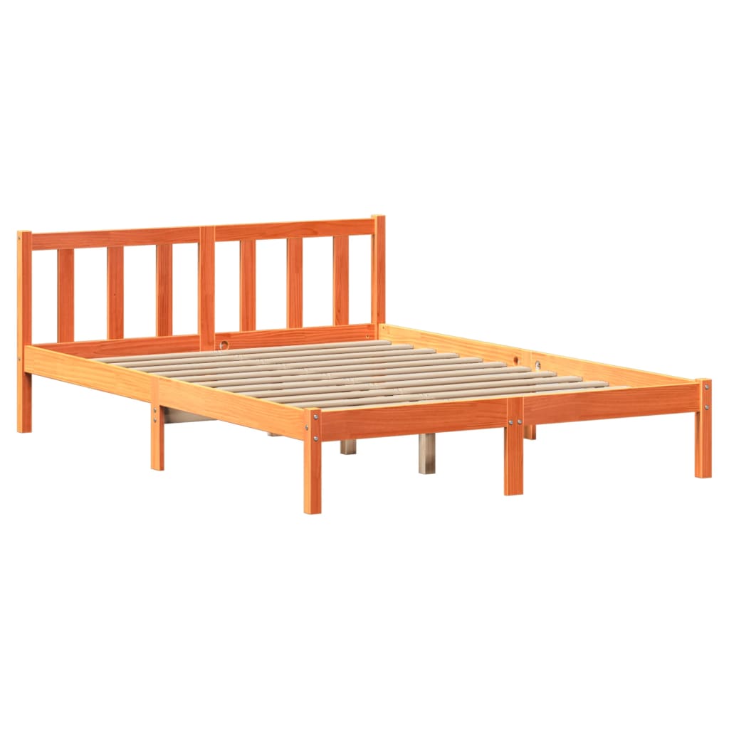 Letto senza Materasso Marrone Cera 135x190 cm in Legno di Pino 3301488