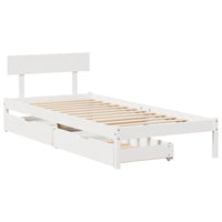 Letto senza Materasso Bianco 75x190 in Legno Massello di Pino 3301499