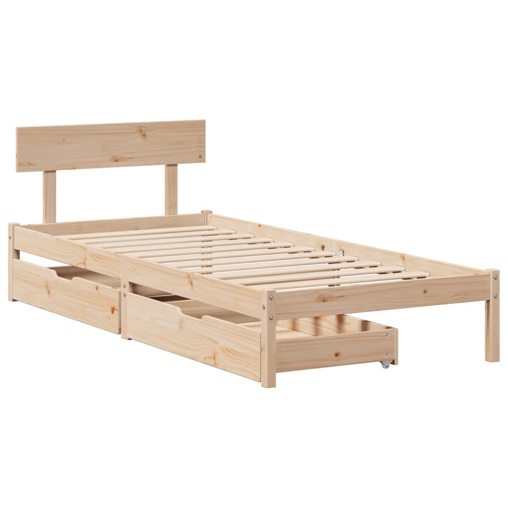 Letto senza Materasso 90x190 cm in Legno Massello di Pino 3301500