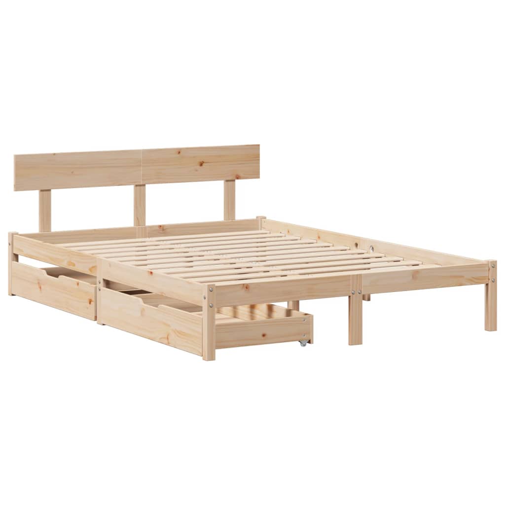 Letto senza Materasso 135x190 cm in Legno Massello di Pino 3301504