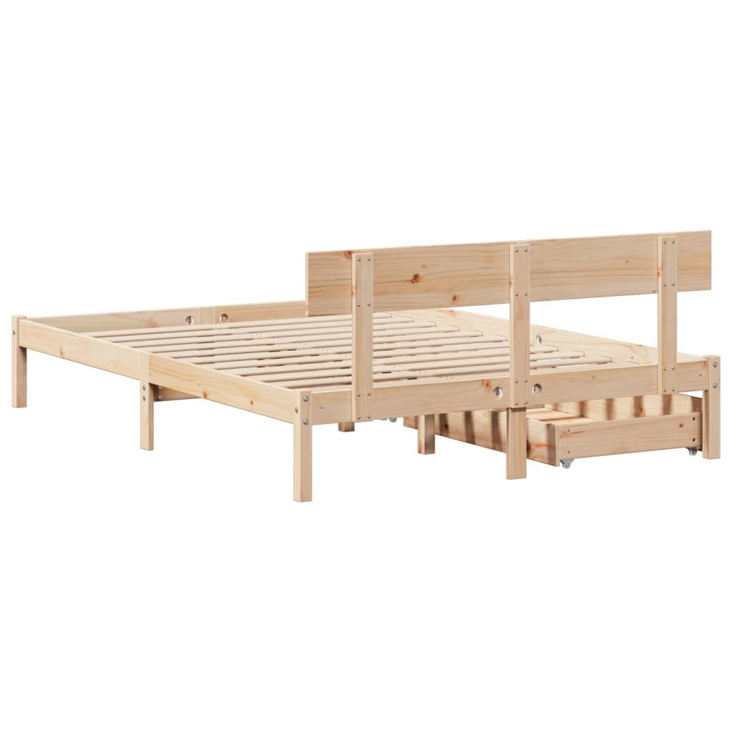 Letto senza Materasso 135x190 cm in Legno Massello di Pino 3301504