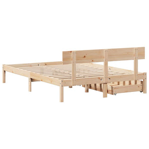 Letto senza Materasso 135x190 cm in Legno Massello di Pino 3301504