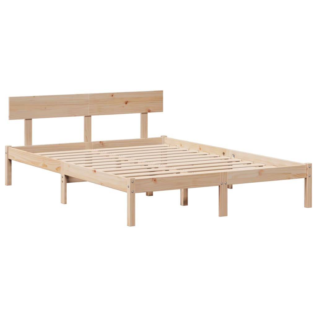 Letto senza Materasso 135x190 cm in Legno Massello di Pino 3301504