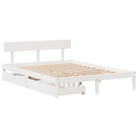 Letto senza Materasso Bianco 135x190 cm Legno Massello di Pino 3301505