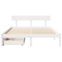 Letto senza Materasso Bianco 135x190 cm Legno Massello di Pino 3301505