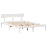 Letto senza Materasso Bianco 135x190 cm Legno Massello di Pino 3301505