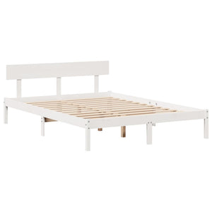 Letto senza Materasso Bianco 140x190 cm Legno Massello di Pino 3301507