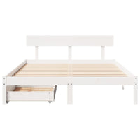 Letto senza Materasso Bianco 160x200 cm Legno Massello di Pino 3301519