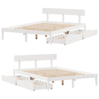 Letto senza Materasso Bianco 160x200 cm Legno Massello di Pino 3301519